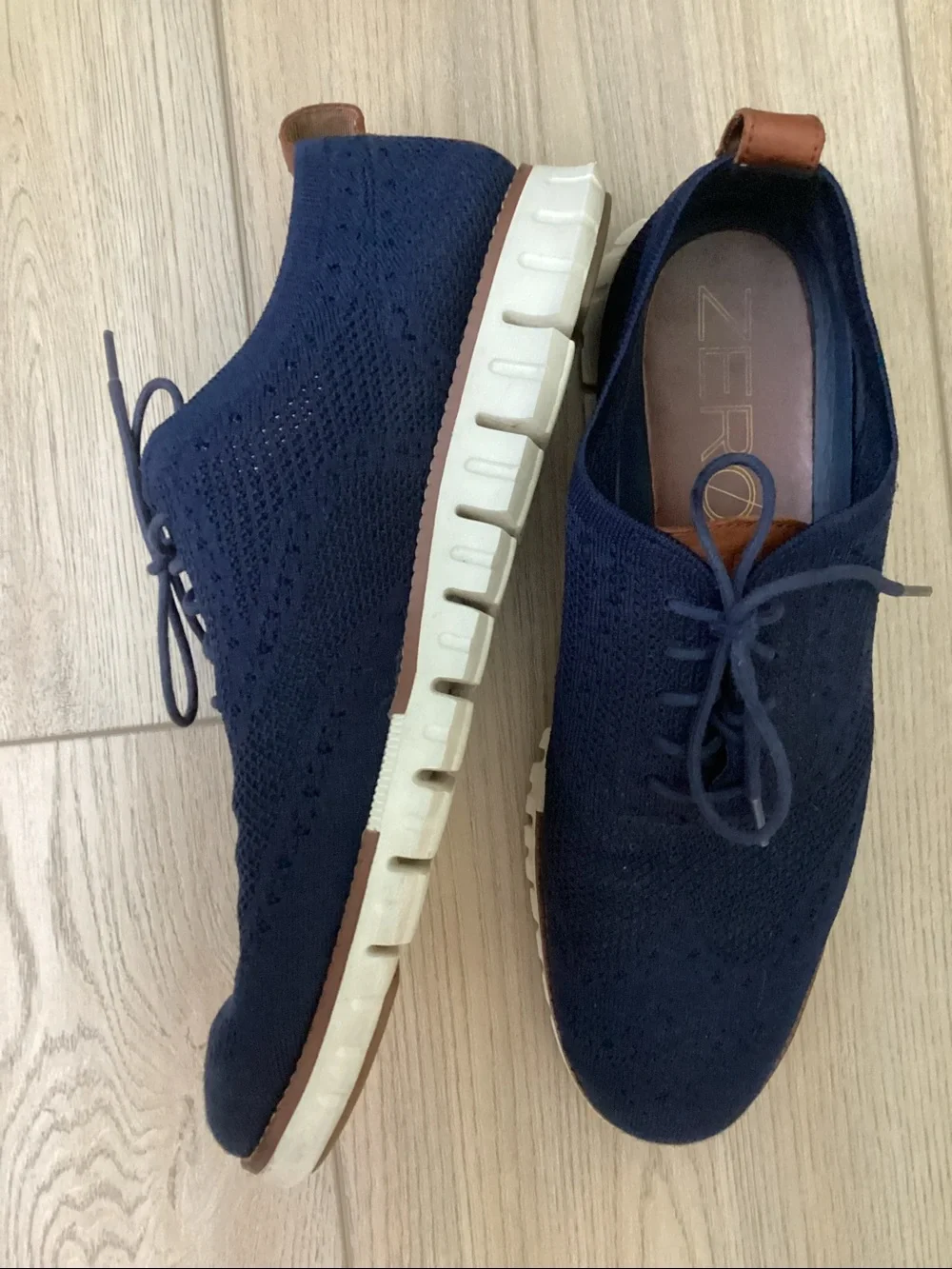 Cole Haan ZERØGRAND Stitchlite™ Wingtip Oxford Marine Blue Size 9.5 Smart Casual